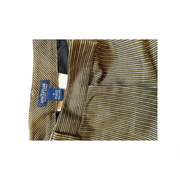 Ann‎ Taylor Factory Size 6 Green & Brown Striped Pants - Picture 3 of 3